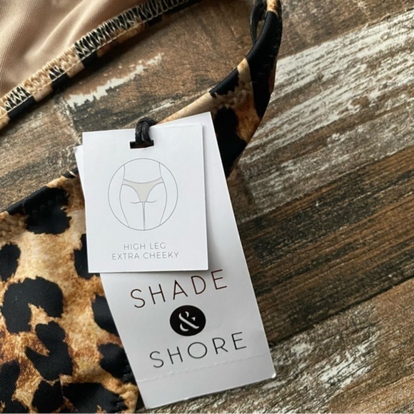 NWT High Leg Extra Cheeky Bikini Bottom - Shade & Shore - Small - Picture 7 of 11